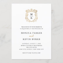 Goldenes Wappen | Elegante Schwarz-Weiß-Hochzeit