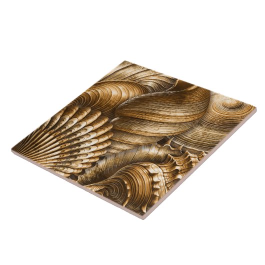 Goldenes Wasserfarbenmuster Fliese (Seite)