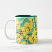 Goldenes Wattle-Symbol in Australien Zweifarbige Tasse (Links)