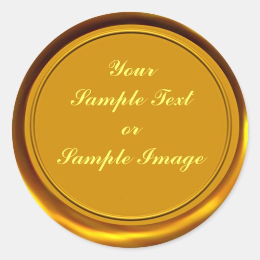 Goldenes Wax-Siegel Runder Aufkleber (Vorderseite)