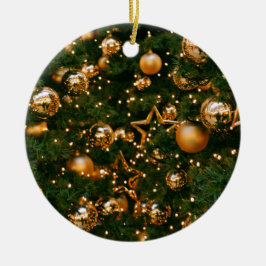 Goldenes Weihnachten Keramik Ornament