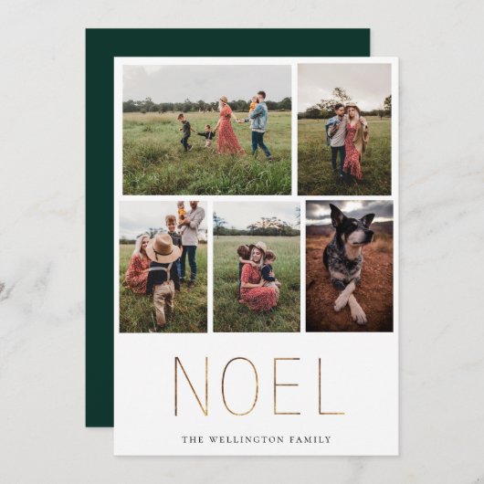 Goldenes WEIHNACHTEN Moderne Foto Collage Ferienka (Vorne/Hinten)