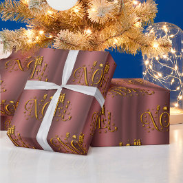 Goldenes Weihnachten und Dusky Pink/Rose Goldene W Geschenkpapier