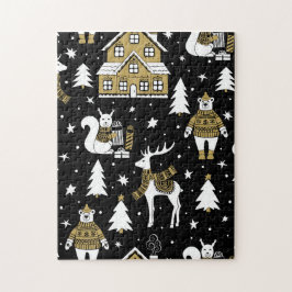 Goldenes Weihnachts-Ästhetik-Muster - Elegantes Me Puzzle