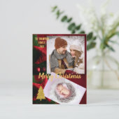 Goldenes Weihnachts-Foto mit eleganter Drehtextfam (Stehend Vorderseite)