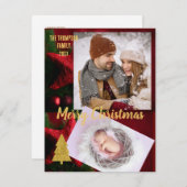 Goldenes Weihnachts-Foto mit eleganter Drehtextfam (Vorne/Hinten)