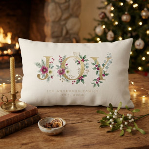 Goldenes Weihnachts-FREUDE-Stehender Schmuck mit M Lendenkissen