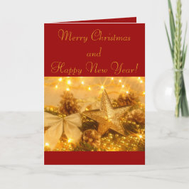 Goldenes Weihnachts-u. neues Jahr-Gruß-Karte Feiertagskarte