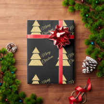 Goldenes Weihnachtsbaum-Geschenkpapier