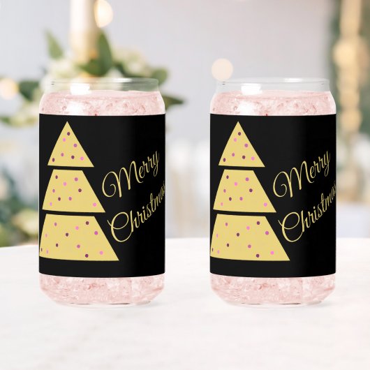 Goldenes Weihnachtsbaum-Trinkset Dosenglas (Insitu (Hochzeit))