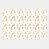 Goldenes Weihnachtsbaummuster Geschenkpapier Set (Vorderseite 2)