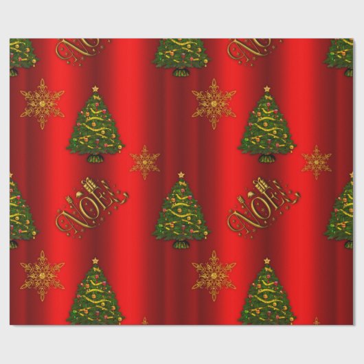 Goldenes Weihnachtsdekoratives Weihnachten Rot Geschenkpapier (Flach)