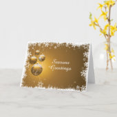 Goldenes Weihnachtsdesign mit Glühbirnen und Schne Karte (Gelbe Blume)