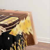 Goldenes Weihnachtsdorf Hirsche Winternacht Tischdecke (Beispiel)