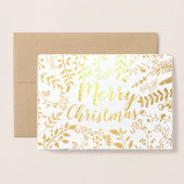 Goldenes Weihnachtsfest Circle Foto Folienkarte (Vorderseite mit Umschlag)