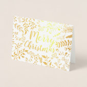 Goldenes Weihnachtsfest Circle Foto Folienkarte (Vorderseite)