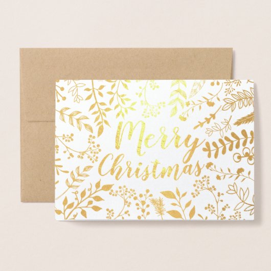 Goldenes Weihnachtsfest Circle Foto Folienkarte (Vorderseite mit Umschlag)