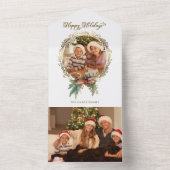 Goldenes Weihnachtsfest - Happy Holidays Script-Fo All In One Einladung (Innen Boden)