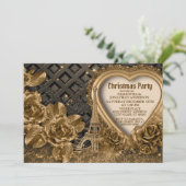Goldenes Weihnachtsgebäck Schönes Elegantes Party Einladung (Stehend Vorderseite)