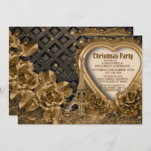Goldenes Weihnachtsgebäck Schönes Elegantes Party Einladung (Vorne/Hinten)