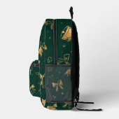 Goldenes Weihnachtsglocken- und Schleifenmuster Bedruckter Rucksack (Rechts)