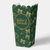 Goldenes Weihnachtsglocken- und Schleifenmuster Geschenkschachtel (Vorderseite)