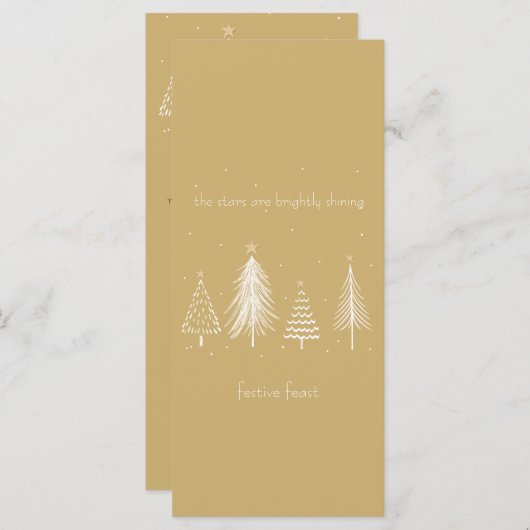 Goldenes Weihnachtsmenü Menükarte (Vorne/Hinten)