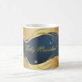 Goldenes Weihnachtsmotiv mit blauem Hintergrund... Kaffeetasse