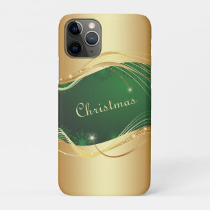 Goldenes Weihnachtsmotiv mit grünem Hintergrund... Case-Mate iPhone Hülle