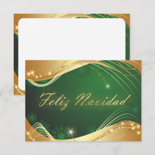 Goldenes Weihnachtsmotiv mit grünem Hintergrund Einladung