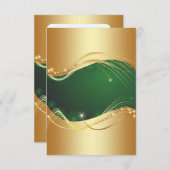 Goldenes Weihnachtsmotiv mit grünem Hintergrund... Einladung (Vorne/Hinten)