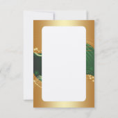 Goldenes Weihnachtsmotiv mit grünem Hintergrund... Einladung (Rückseite)