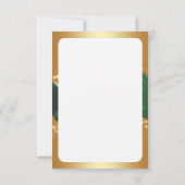 Goldenes Weihnachtsmotiv mit grünem Hintergrund Einladung (Rückseite)