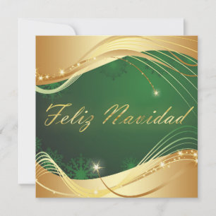 Goldenes Weihnachtsmotiv mit grünem Hintergrund Feiertagskarte