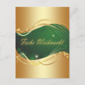 Goldenes Weihnachtsmotiv mit grünem Hintergrund Postkarte (Vorderseite)