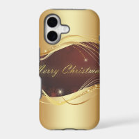Goldenes Weihnachtsmotiv mit rotem Hintergrund