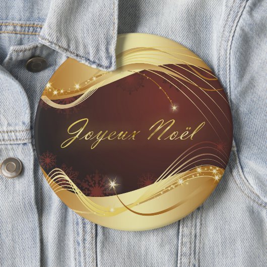 Goldenes Weihnachtsmotiv mit rotem Hintergrund... Button (Beispiel)
