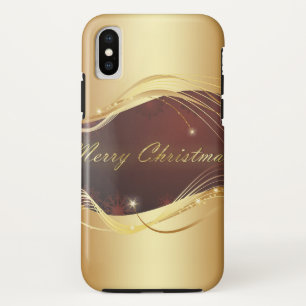 Goldenes Weihnachtsmotiv mit rotem Hintergrund Case-Mate iPhone Hülle