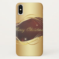 Goldenes Weihnachtsmotiv mit rotem Hintergrund