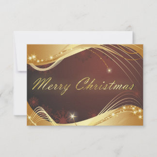 Goldenes Weihnachtsmotiv mit rotem Hintergrund Einladung