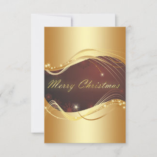 Goldenes Weihnachtsmotiv mit rotem Hintergrund Einladung