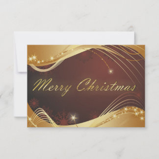 Goldenes Weihnachtsmotiv mit rotem Hintergrund Einladung