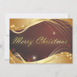 Goldenes Weihnachtsmotiv mit rotem Hintergrund Feiertagskarte