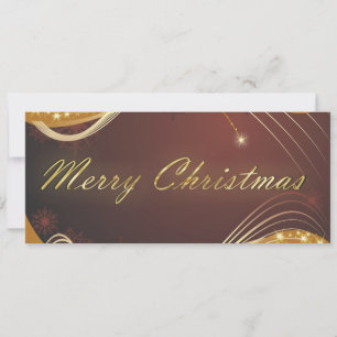 Goldenes Weihnachtsmotiv mit rotem Hintergrund Feiertagskarte