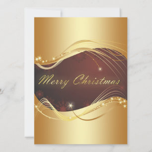 Goldenes Weihnachtsmotiv mit rotem Hintergrund Feiertagskarte