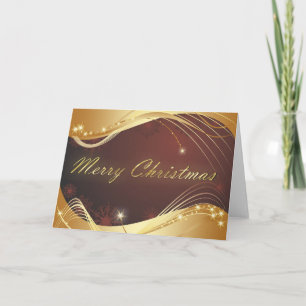 Goldenes Weihnachtsmotiv mit rotem Hintergrund Feiertagskarte