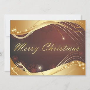 Goldenes Weihnachtsmotiv mit rotem Hintergrund Feiertagskarte