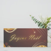 Goldenes Weihnachtsmotiv mit rotem Hintergrund... Feiertagskarte (Stehend Vorderseite)