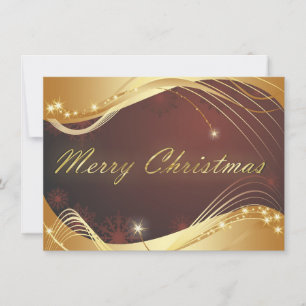 Goldenes Weihnachtsmotiv mit rotem Hintergrund Feiertagskarte