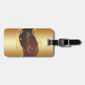 Goldenes Weihnachtsmotiv mit rotem Hintergrund... Gepäckanhänger (Vorderseite horizontal)